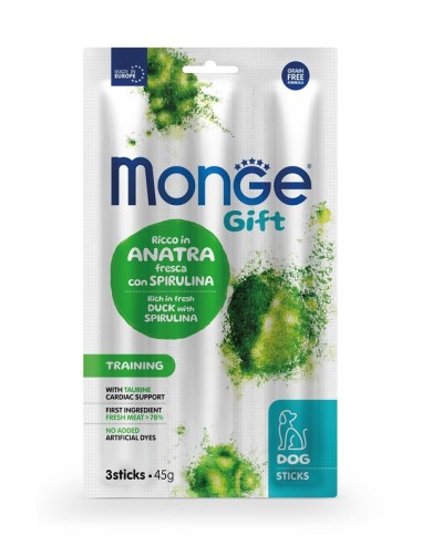 Monge Cane Gift Sticks Training Anatra e Spirulina 45g Monge Cane Gift Sticks Training Anatra e Spirulina 45g